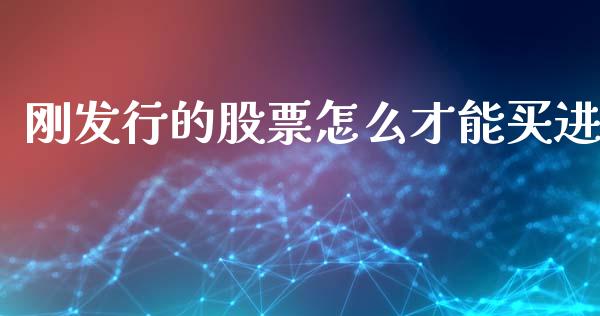 刚发行的股票怎么才能买进_https://wap.letulww.com_投资策略_第1张