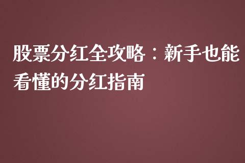 股票分红全攻略：新手也能看懂的分红指南_https://wap.letulww.com_融资租赁_第1张