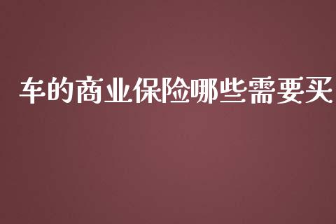 车的商业保险哪些需要买_https://wap.letulww.com_融资租赁_第1张