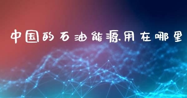 中国的石油能源用在哪里_https://wap.letulww.com_投资管理_第1张