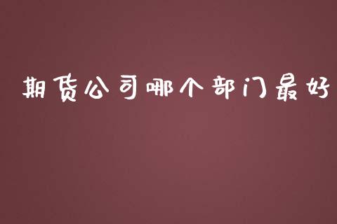 期货公司哪个部门最好_https://wap.letulww.com_投资管理_第1张
