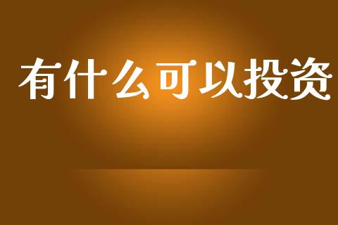 有什么可以投资_https://wap.letulww.com_外汇交易_第1张