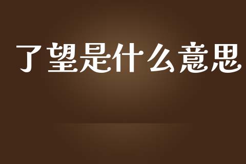 了望是什么意思_https://wap.letulww.com_投资策略_第1张