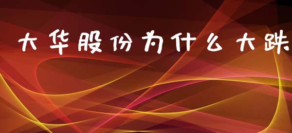 大华股份为什么大跌_https://wap.letulww.com_投资管理_第1张