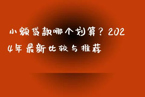 小额贷款哪个划算？2024年最新比较与推荐_https://wap.letulww.com_外汇交易_第1张