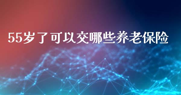 55岁了可以交哪些养老保险_https://wap.letulww.com_投资管理_第1张