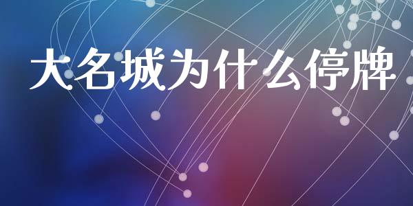 大名城为什么停牌_https://wap.letulww.com_投资管理_第1张