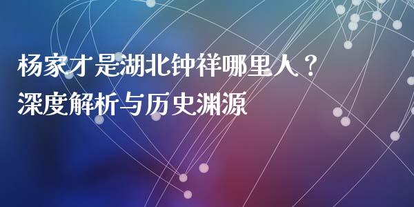 杨家才是湖北钟祥哪里人？深度解析与历史渊源_https://wap.letulww.com_投资管理_第1张