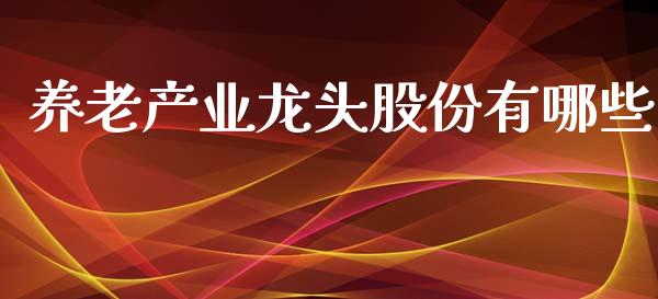 养老产业龙头股份有哪些_https://wap.letulww.com_投资策略_第1张