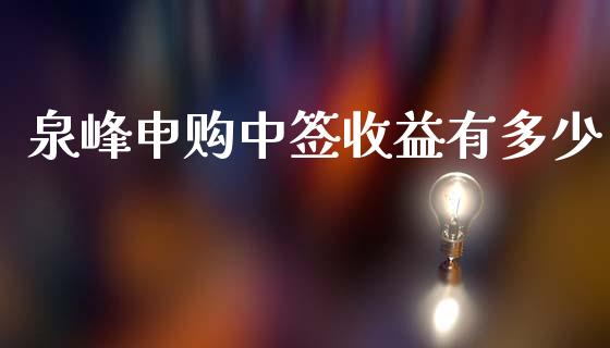 泉峰申购中签收益有多少_https://wap.letulww.com_投资策略_第1张