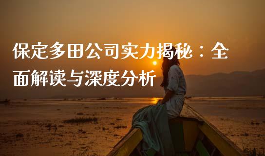 保定多田公司实力揭秘：全面解读与深度分析_https://wap.letulww.com_投资管理_第1张