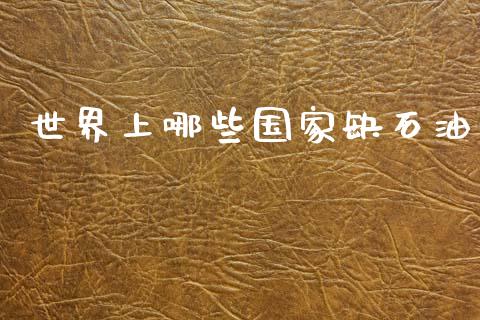 世界上哪些国家缺石油_https://wap.letulww.com_投资策略_第1张
