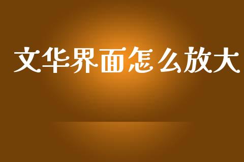 文华界面怎么放大_https://wap.letulww.com_外汇交易_第1张