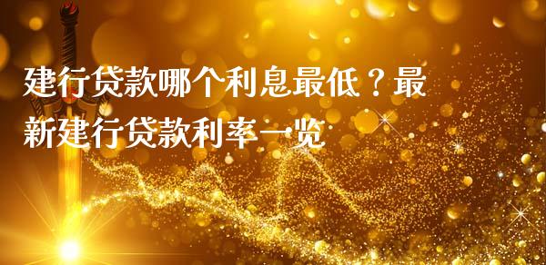 建行贷款哪个利息最低？最新建行贷款利率一览_https://wap.letulww.com_融资租赁_第1张