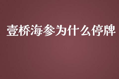 壹桥海参为什么停牌_https://wap.letulww.com_融资租赁_第1张