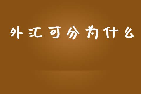 外汇可分为什么_https://wap.letulww.com_投资策略_第1张