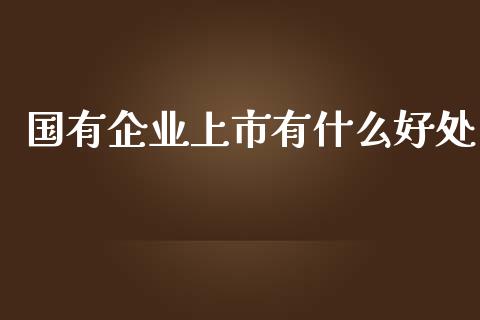 国有企业上市有什么好处_https://wap.letulww.com_外汇交易_第1张