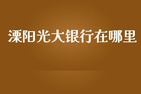 溧阳光大银行在哪里_https://wap.letulww.com_投资策略_第1张