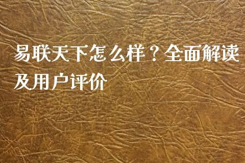 易联天下怎么样？全面解读及用户评价_https://wap.letulww.com_融资租赁_第1张