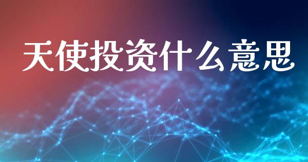 天使投资什么意思_https://wap.letulww.com_外汇交易_第1张