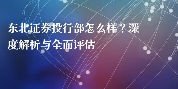 东北证券投行部怎么样？深度解析与全面评估_https://wap.letulww.com_外汇交易_第1张