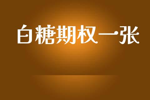 白糖期权一张_https://wap.letulww.com_投资策略_第1张