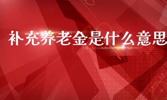 补充养老金是什么意思_https://wap.letulww.com_投资策略_第1张