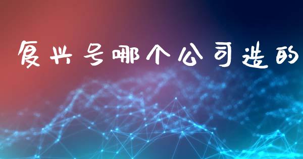 复兴号哪个公司造的_https://wap.letulww.com_投资策略_第1张