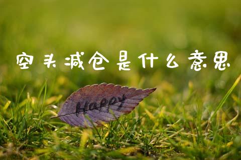 空头减仓是什么意思_https://wap.letulww.com_投资管理_第1张