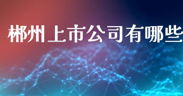 郴州上市公司有哪些_https://wap.letulww.com_投资管理_第1张
