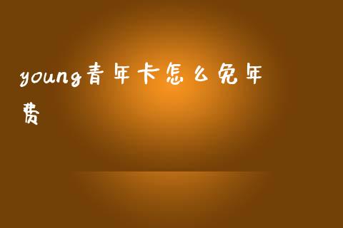 young青年卡怎么免年费_https://wap.letulww.com_外汇交易_第1张