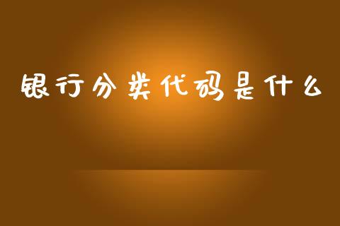 银行分类代码是什么_https://wap.letulww.com_融资租赁_第1张