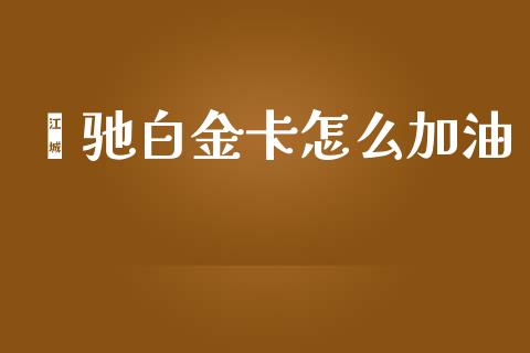 鑫驰白金卡怎么加油_https://wap.letulww.com_外汇交易_第1张