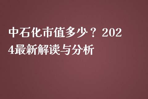 中石化市值多少？ 2024最新解读与分析_https://wap.letulww.com_外汇交易_第1张