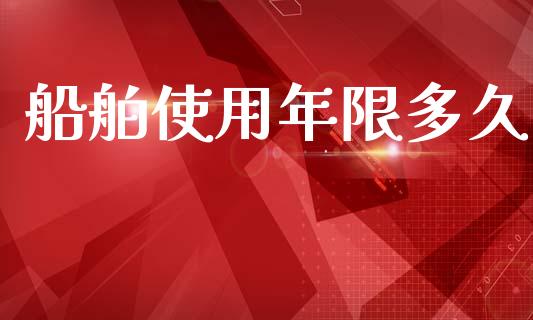 船舶使用年限多久_https://wap.letulww.com_外汇交易_第1张