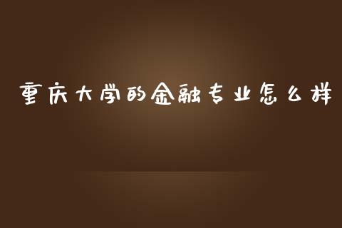 重庆大学的金融专业怎么样_https://wap.letulww.com_融资租赁_第1张