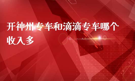 开神州专车和滴滴专车哪个收入多_https://wap.letulww.com_融资租赁_第1张
