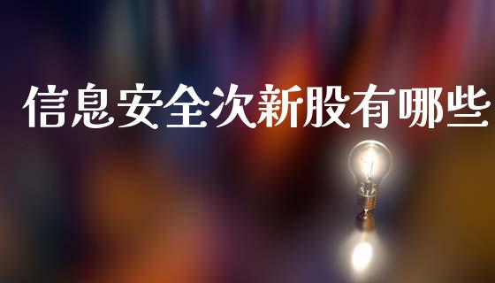 信息安全次新股有哪些_https://wap.letulww.com_融资租赁_第1张