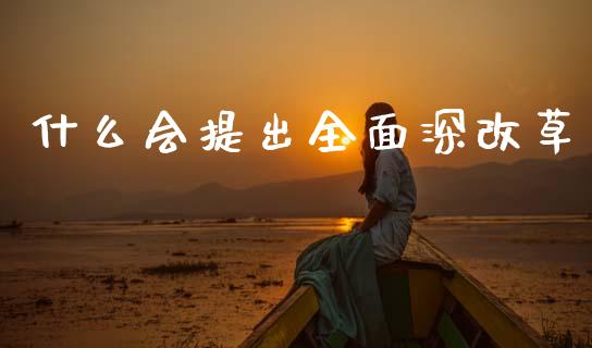 什么会提出全面深改草_https://wap.letulww.com_投资管理_第1张