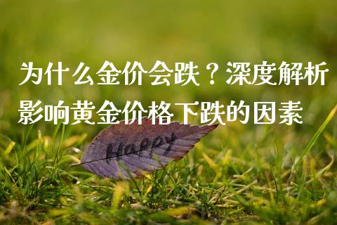 为什么金价会跌？深度解析影响黄金价格下跌的因素_https://wap.letulww.com_外汇交易_第1张