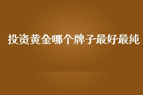 投资黄金哪个牌子最好最纯_https://wap.letulww.com_投资策略_第1张