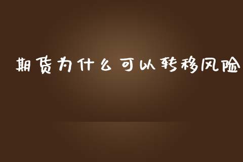期货为什么可以转移风险_https://wap.letulww.com_外汇交易_第1张