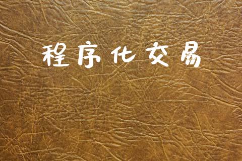 程序化交易_https://wap.letulww.com_投资策略_第1张