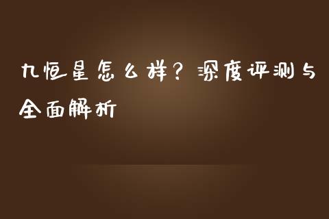 九恒星怎么样？深度评测与全面解析_https://wap.letulww.com_融资租赁_第1张
