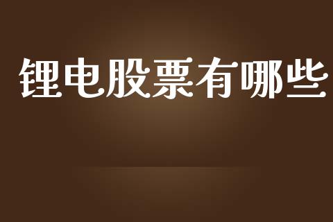 锂电股票有哪些_https://wap.letulww.com_融资租赁_第1张