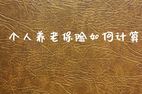 个人养老保险如何计算_https://wap.letulww.com_外汇交易_第1张