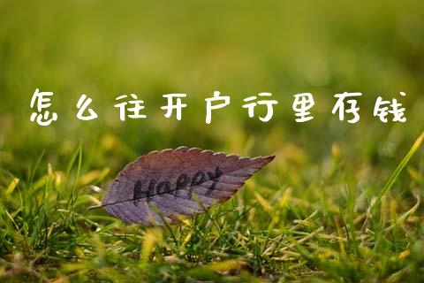 怎么往开户行里存钱_https://wap.letulww.com_投资管理_第1张