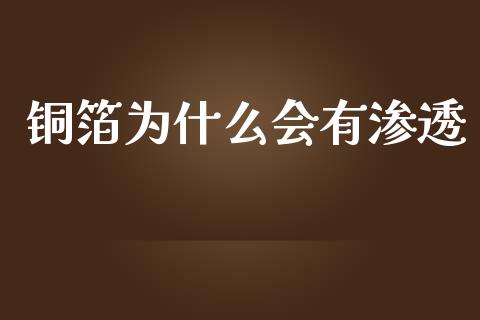 铜箔为什么会有渗透_https://wap.letulww.com_外汇交易_第1张