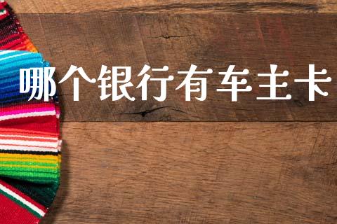 哪个银行有车主卡_https://wap.letulww.com_外汇交易_第1张