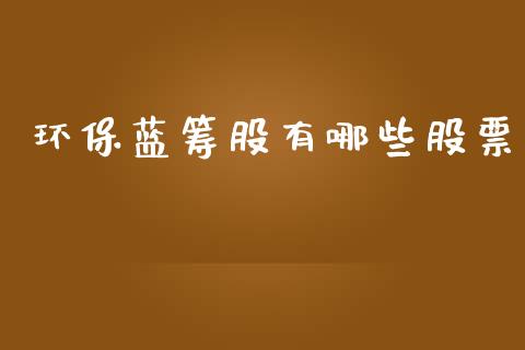 环保蓝筹股有哪些股票_https://wap.letulww.com_外汇交易_第1张